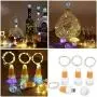 Uniyou USB wiederaufladbare Weinflaschen-Lichter mit 80 Zoll Lichtkette LED bunte Glühbirnen-Lichterkette mit 20 warmweißen Lichtern für Hochzeit Festival Halloween Party Dekoration (2er Pack)