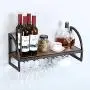 ITeeLas Wall Mounted Wine Rack - Bottle & Glass Holder-Decorative for Home Bar, Dining Room, Kitchen (1 Tier) ITeeLas Wall Mounted Wine Rack - Bottle & Glass Holder-Decorative for Home Bar, Dining Room, Kitchen (1 Tier)