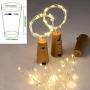 Ecloud Shop Wine Bottle Lights with Cork, Cork Lights for Bottle 6.5ft 20 LED Bottle Lights Battery Powered Christmas String Lights for Party Halloween Wedding (Warm White,Silver Wire,Pack of 12)