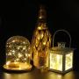 CYLAPEX 10 Pack Wine Bottle Lights with Cork, 20 LED Wine Bottle with Lights on Copper Wire, LED Cork Lights for DIY of LED Decoration, Wedding Centerpiece, Party, Christmas, Halloween, (Warm White)