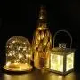 CYLAPEX Pack of 6 Wine Bottle Lights with Cork, 20 LED Wine Bottle with Lights on Copper Wire, LED Cork Lights for DIY of LED Decoration, Wedding Centerpiece, Party, Christmas, Halloween, (Warm White)
