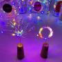 30er Set Weinvorratsleuchten mit 20 LEDs pro Leuchte, mit Korken, 3,3 m Silberdraht, batteriebetriebene Mini-Farbkugelketten, für Likörflaschen, Party, Hochzeit, Halloween, Weihnachten, Dekoration