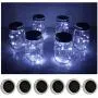 6er Mason Jar Laternen 10 LED Solar Warmweiß Fairy Lights Deckelinsert für Terrasse Garten Party Hochzeit Weihnachten Dekorationsbeleuchtung für Standardbehälter (Behälter nicht enthalten)