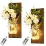 Glasbehälter Wandleuchten – 2er Set Rustikale Wandleuchten mit Fernbedienung Timer LED Sterneleuchten, Leuchten für die Innendekoration, Handgemachte, dekorative und schicke Hängeleuchten mit Glasbehältern.