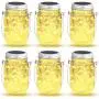 OxyLED 6 Pack Mason Jar Solar Lights, 40 LED Fairy Lights Solar Powered with Jars and Hangers, Waterproof Hanging Solar Lights Outdoor, Decorative Solar Lanterns for Home Garden Patio Party Wedding