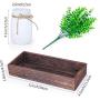 Hooqict Lighted Floral Rustic Mason Jar Centerpiece Decorative Wood Tray with 3 Painted Jars Remote Control LED Fairy Lights Mason Jar Centerpiece with Eucalyptus for Home Living Room Kitchen Bedroom Herb Plants Coffee Table Decoration