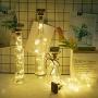 Solarbetriebene Weinvorratsleuchten mit Korken, LoveNite 6er Set 20 LED Korkform Silber Kupferdraht Farbige Feen Mini Lichterkette für DIY, Party, Weihnachten, Hochzeit Dekoration (Warmweiß)