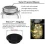 6 Pack Mason Jar Lights, 10 LED Solar Cold White Fairy String Lights Lids Insert for Garden Deck Patio Party Wedding Christmas Decorative Lighting Fit for Regular Mouth Jars …