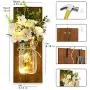 Glasbehälter Wandleuchten – 2er Set Rustikale Wandleuchten mit Fernbedienung Timer LED Sterneleuchten, Leuchten für die Innendekoration, Handgemachte, dekorative und schicke Hängeleuchten mit Glasbehältern.