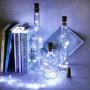 LoveNite Weinvorrats-Lichter mit Korken, 8er-Set, Batteriebetrieben, 15 LED Korkform Silberdraht, bunte Mini-Farbstreifen-Lichter für DIY, Party, Dekoration, Weihnachten, Halloween, Hochzeit (Kühlweiß)