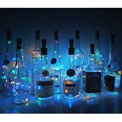 Wine Bottle Lights with Cork Decorman 12 Pcs 15 LEDs Cork Shape Silver Copper Wire Battery Powered LED Fairy String Lights for DIY/Decor/Party/Wedding/Christmas/Halloween… (4 Colors)