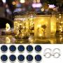 Solar Mason Jar Lights - Solar Mason String 30-Led Lid Lights Fairy Firefly Outdoor Waterproof Hanging Mason Lights Decor for Patio Garden Wedding (Warm White)(10 Pack)