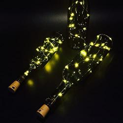 Set of 3 Wine Bottle Lights, ATTAV Warm White LED Cork Shaped Starry String Lights - 15LED 30inch/75cm Copper Wire Fairy Lights for Bottle DIY, Party, Christmas, Wedding, Dancing