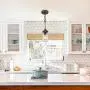 Mini Pendant Lights for Kitchen Island, Mason Jar Lights in Faux Wood Metal Finish, 4 Farmhouse Small Chandelier with Clear Glass Shade Mini Pendant Lights for Kitchen Island, Mason Jar Lights in Faux Wood Metal Finish, 4 Farmhouse Small Chandelier with Clear Glass Shade