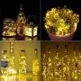 EASSION Weiniglas-Lichter mit Korken, 6,6 m 20 LED Akkubetriebene Lichterkette für DIY, Party, Dekoration, Weihnachten, Halloween, Hochzeit (Warme Weiß, 10er Pack)