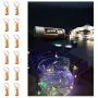 Wein-Glühbirnen-Leuchten, 12er-Set, Batteriellichter, Silberdraht, Mini-Fädenleuchten, LED-Form, Irideszenz, für DIY, Party, Dekoration, Weihnachten, Halloween, Hochzeit (20 oder 15 LEDs)