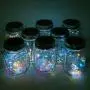 Solar Mason Jar Lights, 8er Pack 10 LED Deckellichter mit 8 Hängern (ohne Gläser), Wasserdichte Feen-/Glühwürmer-Lichter für Garten, Terrasse, Außenbereich, Hof, Rasen Dekoration (4 Farben)