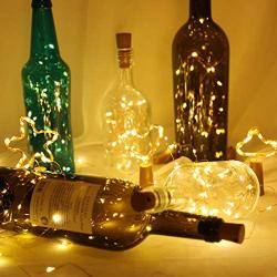 Olafus Wine Bottle Lights, 24 Pack 20 LEDs Cork Lights for Wine Bottles, Mini Fairy Lights Battery Operated Copper Wire Micro Starry String Lights for Jars DIY Crafts Wedding Bar Decor Warm White