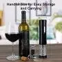 Senzor Elektrischer Weinöffner Set Automatischer Weinöffner mit LED-Beleuchtung, Wiederverwendbarer Korkenzieher Geschenkset mit Folienkneider, Vakuumstopper, 4-in-1 Entgasgerät und Schoppen für Küche Bar Restaurant Schwarz