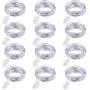 Yoaky 12 Pcs Wine Bottle Lights with Cork Starry Fairy Lights Battery Operated, 7.2ft 20LED Battery Operated Starry Lights for DIY Christmas Halloween Wedding Party Indoor Outdoor (12 Pcs-Cool White)