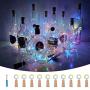 Wein Kork Lichter für Weinflaschen, batteriebetriebene LED Kork-Form Silber-Kupferdraht, farbige Mini-Lichterketten für DIY Weihnachten Halloween Hochzeit Party Dekoration, 10er Set (4 Farben)
