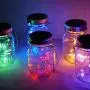 Sternenlicht Upgegrannte Solar Mason Jar Lichter, 8er Pack 10 LED Wasserdichte Fee/Glühwürmer Gläser String Lichter mit Hängern (Gläser nicht enthalten), Garten, Hof, Hochzeit, Ostern Dekoration – 8 Farben