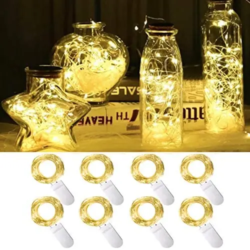 Battery Powered Fairy String Lights 8 Pack 10 ft 30 LED Starry Lights for DIY Mason Jar Wine Bottle Glasses Lighting for Home Bedroom Patio Wedding Christmas Table Decoration (Warm White) Battery Powered Fairy String Lights 8 Pack 10 ft 30 LED Starry Lights for DIY Mason Jar Wine Bottle Glasses Lighting for Home Bedroom Patio Wedding Christmas Table Decoration (Warm White)
