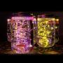TURBO SII Solar Mason Jar Laternen, 6er Pack Bunt 30 LED Solar Laternen für Garten Party Patio Weg Weihnachts Fairy Hochzeit Dekoration (Glasbehälter & Griffe inklusive)
