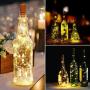 Ecloud Shop Wine Bottle Lights with Cork, Cork Lights for Bottle 6.5ft 20 LED Lights Battery Powered String Lights for Party Halloween Wedding Festival(Warm White,Silver Wire,Pack of 6)