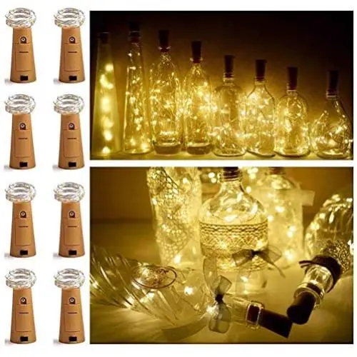 8 Pack 20 LED Wine Bottle Cork Lights, Fairy Mini String Lights Copper Wire, Battery Operated Starry Lights for DIY, Christmas, Halloween, Wedding, Party, Indoor&Outdoor (Warm White) 8 Pack 20 LED Wine Bottle Cork Lights, Fairy Mini String Lights Copper Wire, Battery Operated Starry Lights for DIY, Christmas, Halloween, Wedding, Party, Indoor&Outdoor (Warm White)