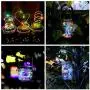 8er Set Solar Mason Jar Deckel Sternenlichter mit 8 Griffen, 10 LED Glöckchen-Laternen Set zur Aufhängung für Outdoor-Indoor-Patio-Hochzeitsdeko (Gläser nicht enthalten) (Farbig)