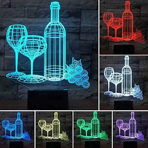 3D Illusion Wine Cup Bottle Night Light Lamp,7 Color Changing Optical Illusion Table Lamps,Best Gifts for Home Decoration Xmas Birthday Gift 3D Illusion Wine Cup Bottle Night Light Lamp,7 Color Changing Optical Illusion Table Lamps,Best Gifts for Home Decoration Xmas Birthday Gift