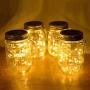 SODELIC Solar Mason Jar Lid Lights (Incl. Jar) 6 Pack 30 LEDs Hanging Outdoor String Fairy Decor Table Lantern Light for Christmas, Patio, Garden, Yard, Lawn, Wedding, Warm White