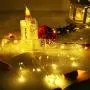 Decorman Weinflaschen Korkleuchten mit Kerzenflamm 10er Pack 20 LED Warme Weiß Batteriebetriebene Kupferdraht Sterne Lichter Mini Funkeln Lichter für Party, Hochzeit, Weihnachten, Halloween (Warme Weiß)