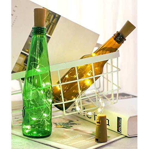 HONERENY 20 Pack 6.6ft 20 LED Wine Bottle Lights, Cork Lights with 30 Free Battery Operated Fairy Mini String Lights for Liquor Bottles Crafts Party Bar Christmas Festival Decoration, Warm White