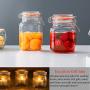 Glass Jars With Airtight Lids Kitchen Storage Canister Jars 4 oz - 24 Pcs Small Mason Jars With Hinged Lids & Leak Proof Rubber Gasket, Canning Square Spices Jars for Baby Food, Jelly, DIY Projects