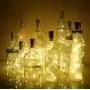 Wein-Gläser-Lichter mit Kork-Dekoration – 12 Stück, 15 LEDs, Korkform, Silberdraht, Batteriebetriebene LED-Fairy Lights zur individuellen Gestaltung/Dekoration/Party/Hochzeit/Weihnachten/Halloween… (Warme Weiß)