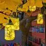 Solarleuchte für Glasbehälter, 25 LED, 6er Set, hängende Solar Laternen für Außen, wasserdicht, mit Glasbehältern und Hängern – Warme Weißfarbe