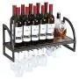 ITeeLas Wall Mounted Wine Rack - Bottle & Glass Holder-Decorative for Home Bar, Dining Room, Kitchen (1 Tier) ITeeLas Wall Mounted Wine Rack - Bottle & Glass Holder-Decorative for Home Bar, Dining Room, Kitchen (1 Tier)