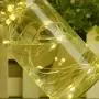 STARKER Zaubernde Lichterkette 2er-Set, 50 LED, 16ft, Akkubetrieben, 8 Modi, Glühwürmer-Funkeln, Wasserdicht, Silberdraht, Dekorationslicht mit Zeitschaltfunktion für Schlafzimmer, Garten, Party, Hochzeit