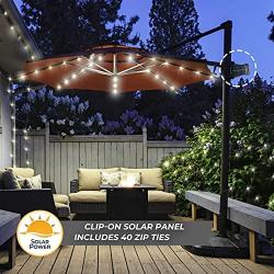 8 Modes Solar Umbrella Lights + 8 Pack 20 LEDs Solar Wine Bottle Lights with Cork