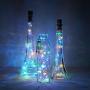 Weinleuchten mit Kork-Dekor – 12 Stück, 15 LEDs, Kork-Form, Silberdraht, Batteriebetrieben, LED-Fairy Lights zur individuellen Gestaltung/Dekoration/Party/Hochzeit/Weihnachten/Halloween… (4 Farben)