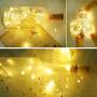 LoverNite Weinflaschen Lichter mit Korken, 16er Pack Batteriebetriebene 20 LED Korkform Silberdraht Farbige Fee Mini Lichterketten für DIY, Party, Dekoration, Weihnachten, Halloween, Hochzeit (Warme Weiß)