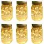 Guirlandes Lumineuses Solaires, 6 Pots Mason LED 30, avec Lanternes Fantaisie en Verre Mason, Incluant Pots & Suspentes (Pour Jardin, Terrasse, Extérieur) Guirlandes Lumineuses Solaires, 6 Pots Mason LED 30, avec Lanternes Fantaisie en Verre Mason, Incluant Pots & Suspentes (Pour Jardin, Terrasse, Extérieur)