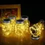OxyLED 6 Pack Mason Jar Solar Lights, 40 LED Fairy Lights Solar Powered with Jars and Hangers, Waterproof Hanging Solar Lights Outdoor, Decorative Solar Lanterns for Home Garden Patio Party Wedding