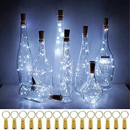 Wine Bottle Cork Lights, 15 Pack 20 LED Battery Operated Wine Bottle Lights Waterproof Fairy Copper Wire Mini String Lights for DIY, Christmas, Wedding Decor(Cold White) Wine Bottle Cork Lights, 15 Pack 20 LED Battery Operated Wine Bottle Lights Waterproof Fairy Copper Wire Mini String Lights for DIY, Christmas, Wedding Decor(Cold White)