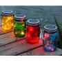 Solar Mason Jar Lights, Solar Fairy Lights Solar Lids Jar Light, Mason Jar Lantern for Garden, 1Pcs Green