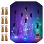 LoverNite Weinvorrats-Lichter mit Korken, 8er Pack, Batteriebetriebene 15 LED Kork-Form Silberdraht Farbige Fee Mini Lichterketten für DIY, Party, Dekoration, Weihnachten, Halloween, Hochzeit (Mehrfarbig)