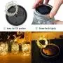 Solar-Mason-Jar-Lichter, 8er Pack mit 30 LEDs, Sternen-Feenlicht-Glühwürmer-Laternen für Außen, Terrasse, Garten, Hof, Hochzeit, 8 Hängevorrichtungen (Gläser nicht enthalten) (Warmweiß)