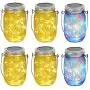 Solar Mason Jar Lights 6 Packs 30 LEDs Fairy String Lights Solar Powered Outdoor Waterproof Mason Jars Hanging Mason Jar Solar Lights Table Decor for Patio Christmas, Garden, Wedding, Yard and Lawn